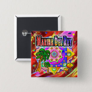 Marina Del Rey Tropical Friends Button