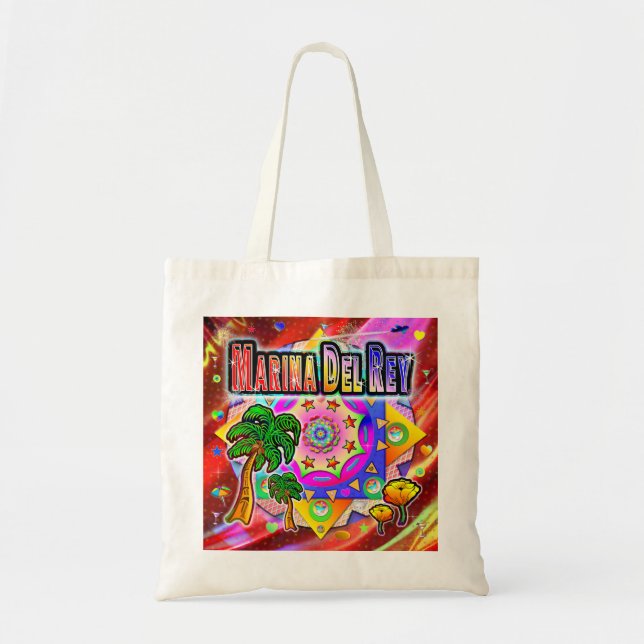 Marina Del Rey Tropical Friends Tote Bag (Front)
