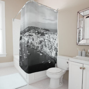 Marina di Corricella View 1 - Procida -BW Shower Curtain