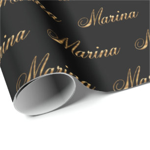 Marina gold Design Lettering Geschenkpapier Wrapping Paper
