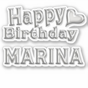 Marina Happy Birthday silver Sticker