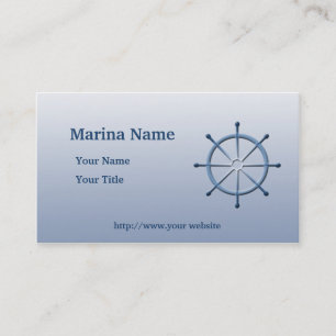 Marina Helm Ship Wheel Blue Custom Business Card