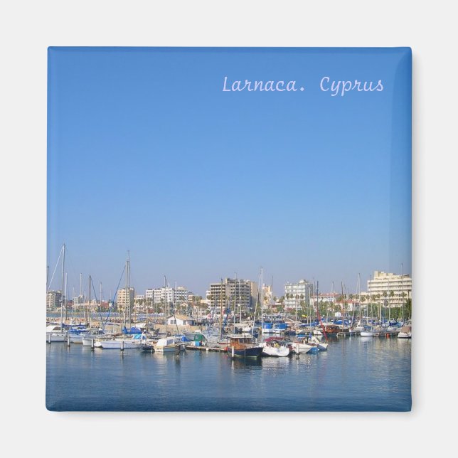Marina in Larnaca, Cyprus Magnet (Front)