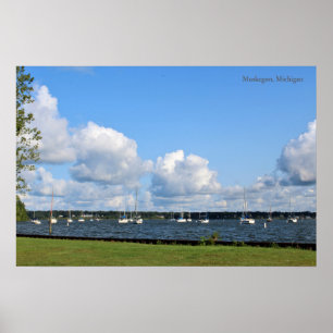 Marina in Muskegon, Michigan Poster