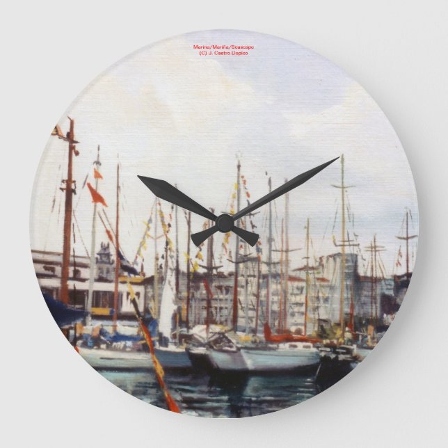 Marina/Mariña/Seascape Large Clock (Front)