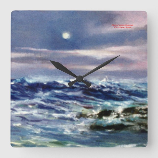 Marina/Mariña/Seascape Square Wall Clock (Front)