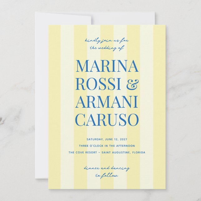 MARINA Modern Wedding Invitation (Front)