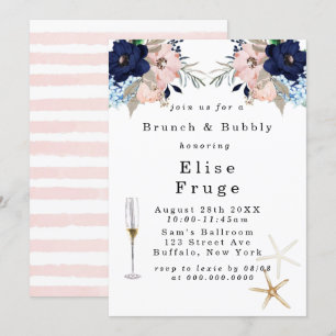 Marina Nautical Blooms Brunch & Bubbly Invitation