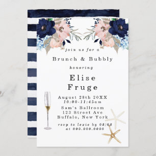 Marina Nautical Blooms Brunch & Bubbly Invitation