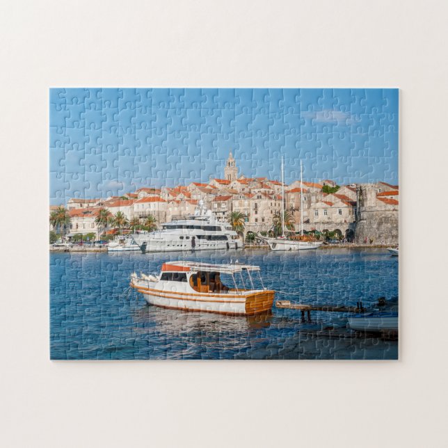 Marina of Korcula city - Dalmatia, Croatia Jigsaw Puzzle (Horizontal)