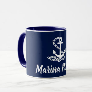 Marina Piccola - Maritime Style Blue And White Mug