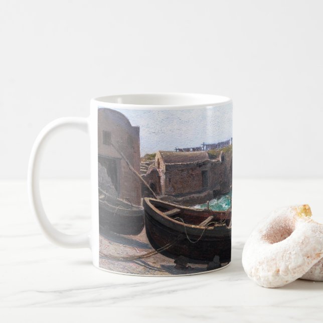 Marina Piccola on Capri Island, Italy by Haseltine Coffee Mug (With Donut)