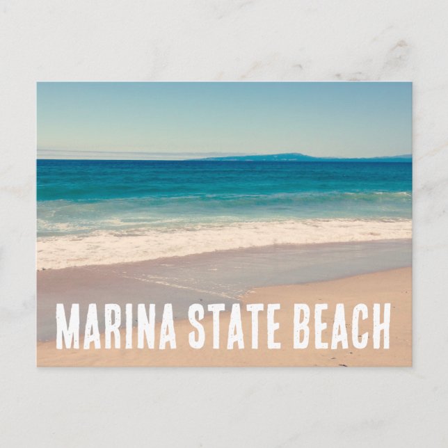 Marina State Beach Vintage Style Photo Postcard (Front)