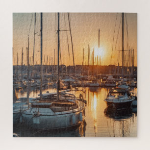 Marina Sunset Serenity Jigsaw Puzzle