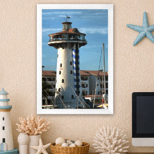 Marina Vallarta Lighthouse 0948 Painting Art Poster
