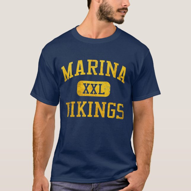 Marina Vikings Athletic T-shirt - Navy Blue (Front)