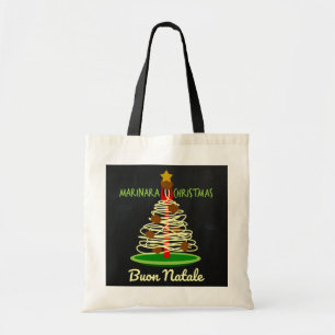 Marinara Christmas Buon Natale Spaghetti Tree Tote Bag