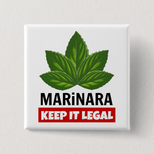 Marinara Keep it Legal Basil Leaves 15 Cm Square Badge