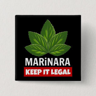 Marinara Keep it Legal Basil Leaves 15 Cm Square Badge