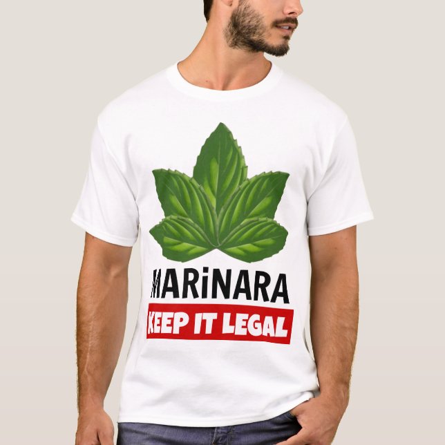 Marinara Keep it Legal Basil Leaves T-Shirt (Front)
