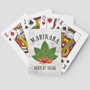 Marinara Keep it Legal Basil Leaves Tomatoes Playing Cards