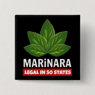 Marinara Legal 50 States Basil Leaves Food Humor 15 Cm Square Badge