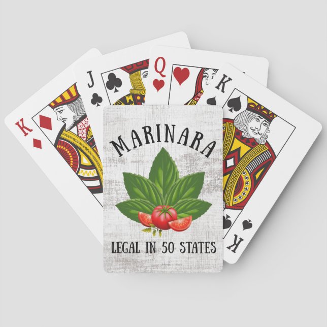 Marinara Legal in 50 States Basil and Tomatoes Playing Cards (Back)