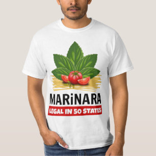 Marinara Legal in 50 States Basil Tomato Spaghetti T-Shirt