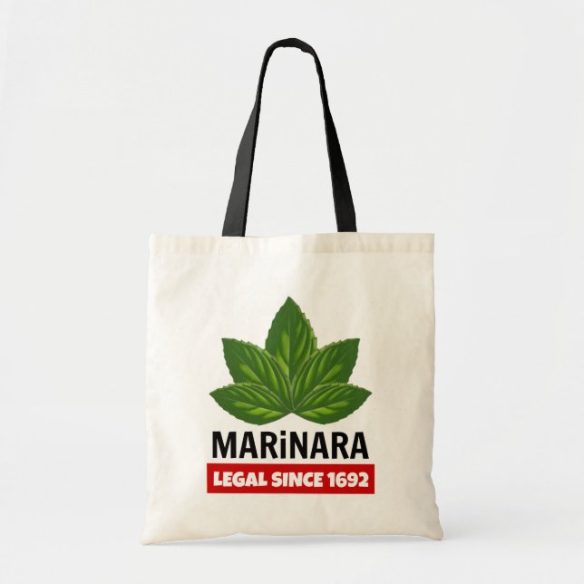 Marinara Legal Since 1692 Basil Leaves Tote Bag (Front)