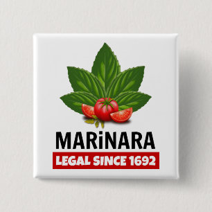 Marinara Legal Since 1692 Basil Tomatoes 15 Cm Square Badge