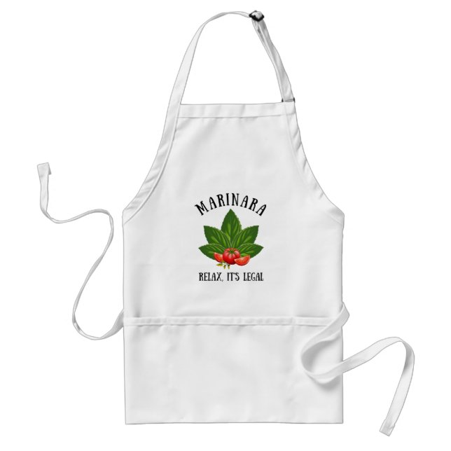 Marinara Relax It's Legal Basil Tomato Food Humour Standard Apron (Front)