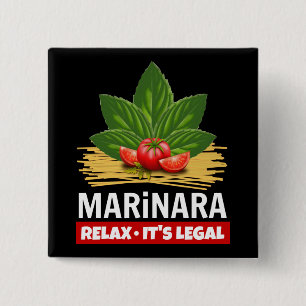 Marinara Relax It's Legal Basil Tomatoes Spaghetti 15 Cm Square Badge