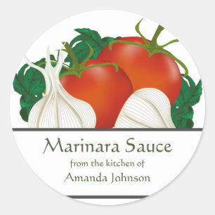 Marinara Sauce Ingredients Classic Round Sticker