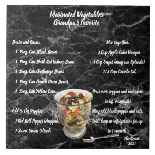 MARINATED VEGETABLES CUTTING BOARD CERAMIC TILE
