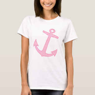 Marine anchor nautical symbol Navy pink hook T-Shirt
