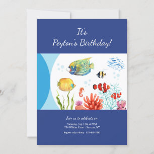 Marine Animals Birthday Party Invitation
