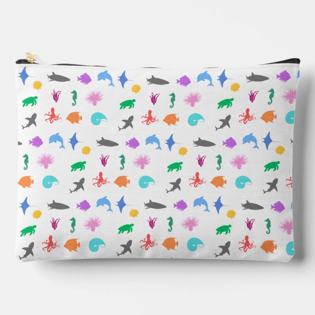 Marine animals patterned accessory pouch (Front)