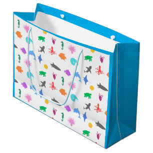 Marine animals patterned large gift bag