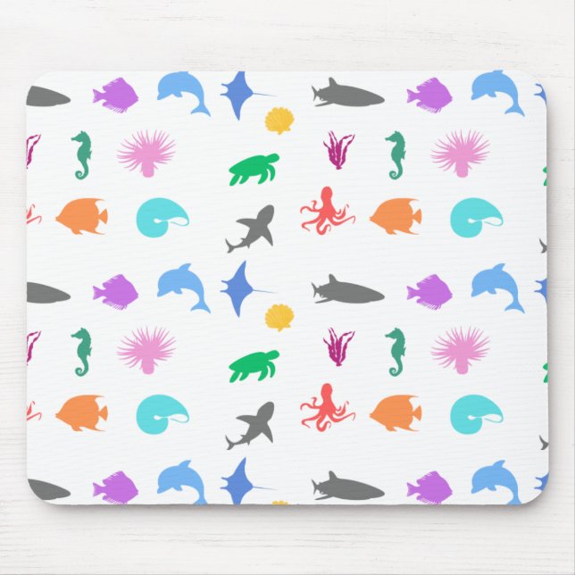 Marine animals patterned mouse mat (Front)