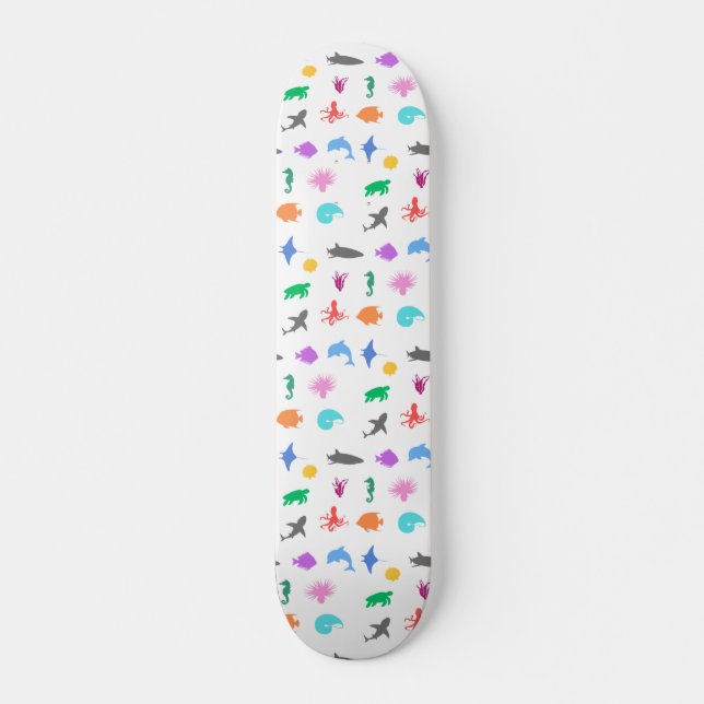 Marine animals patterned skateboard (Front)