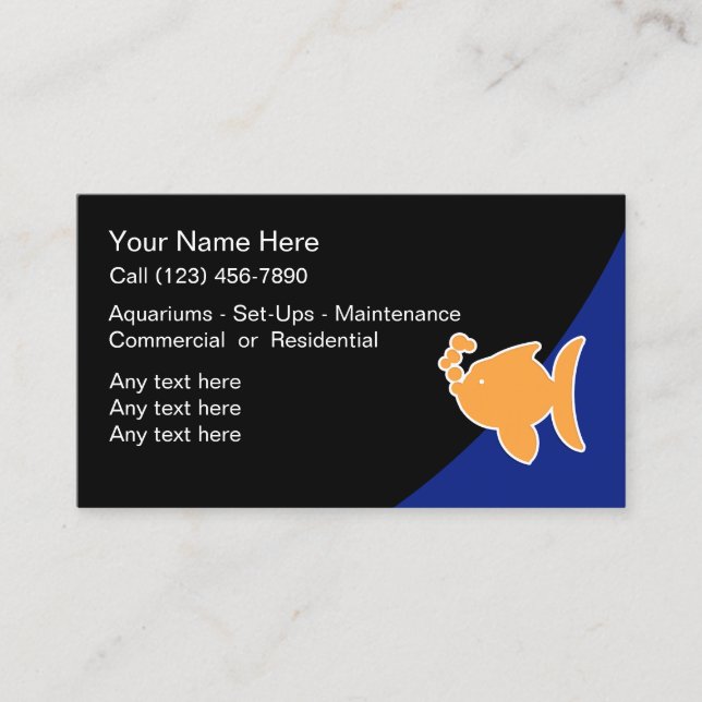 Marine Aquarium Business Card Design (Front)