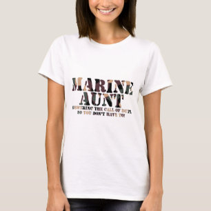 Marine Aunt Answering Call T-Shirt