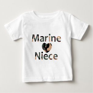 Marine Aunt Heart Camo Baby T-Shirt