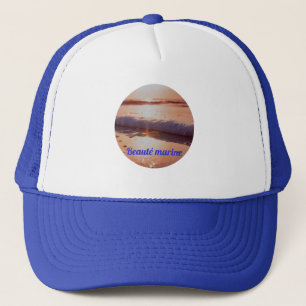 Marine beauty sunset trucker hat