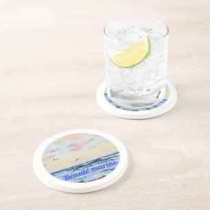 Marine Beauty Watercolor Coaster