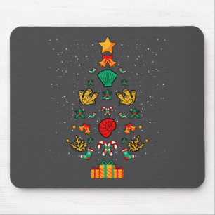 Marine Biologist Biology Seashells Corals Christma Mouse Mat