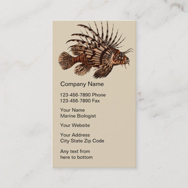 Marine Biologist Business Cards (Front)