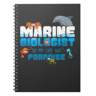 Marine Biologist Gift cute Seahorse Dolphin Whale Notebook