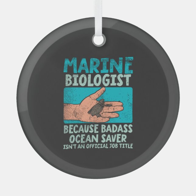 Marine Biologist Glass Tree Decoration (Front)