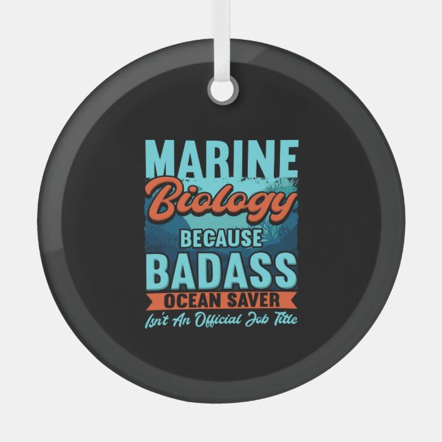 Marine Biologist Glass Tree Decoration (Front)